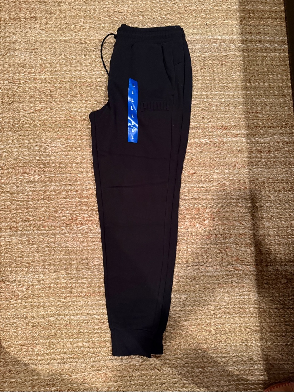 Puma Black Joggers with Bright Blue Tab